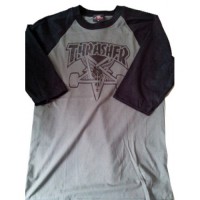 Thrasher Playera Tres Cuartos Gris
